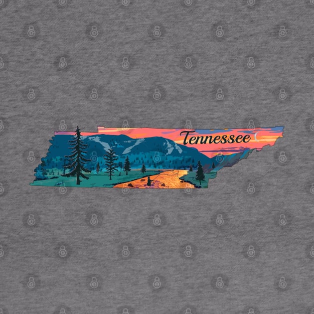 Tennessee Fly Fishing State River Sunset by TeeCreations by TeeCreations